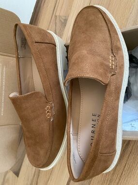 Light Brown Suede Women’s Slip-On Loafers